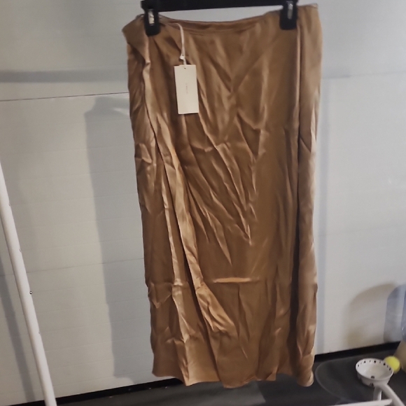 Vince Silk Draped D-Ring Wrap Skirt Size 12 $395 - Picture 3 of 5